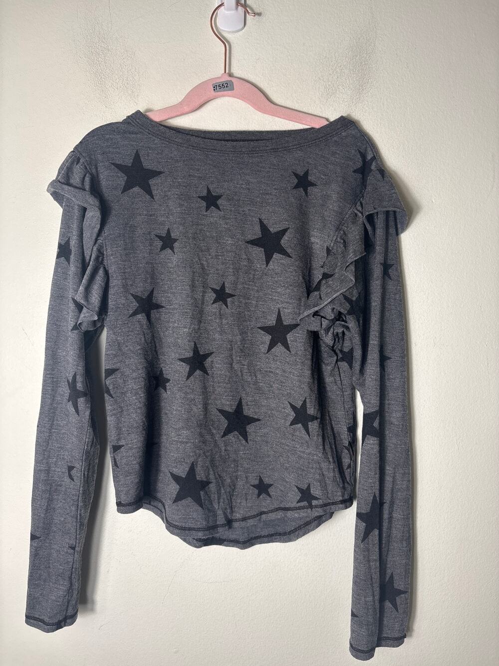 NWT Girls T2Love Gray Stars Long Sleeve Tee Sz 12